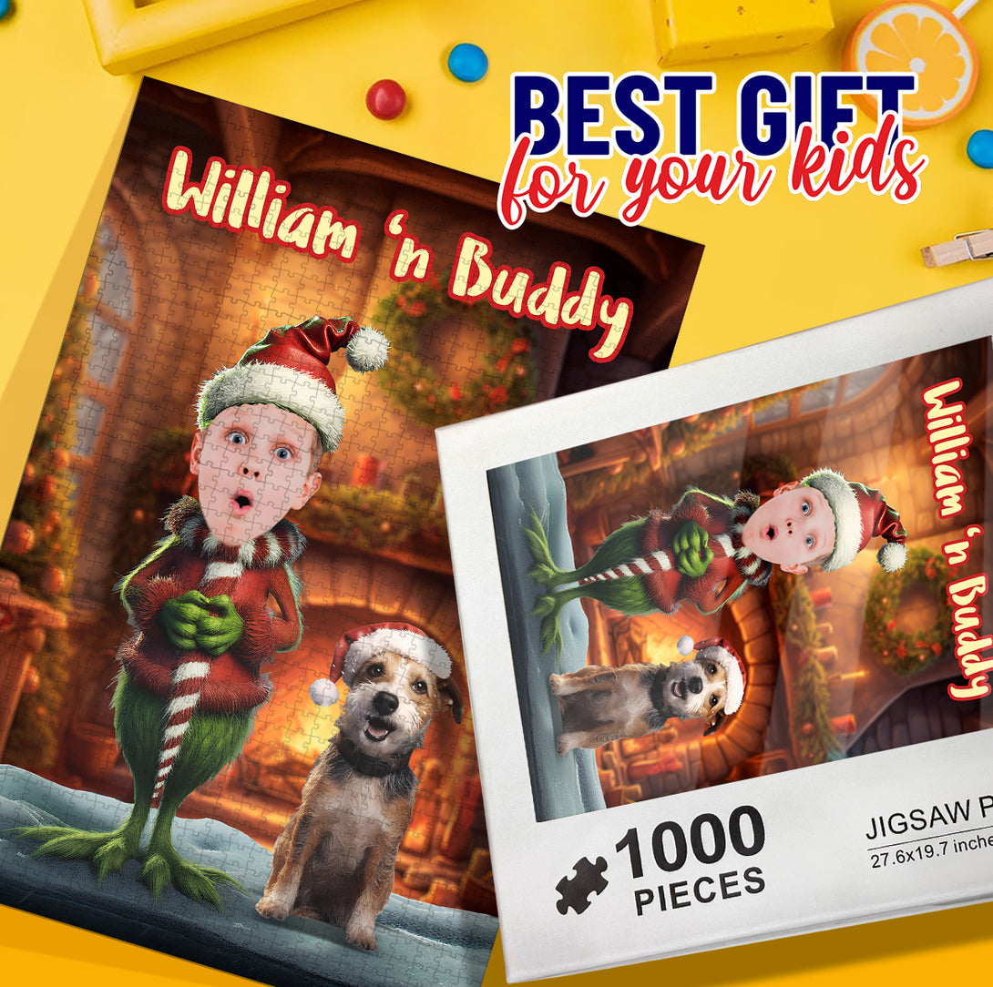 Christmas Gift Grinch Puzzle from Photo, Best Gifts for Him - Custamazegifts.com 