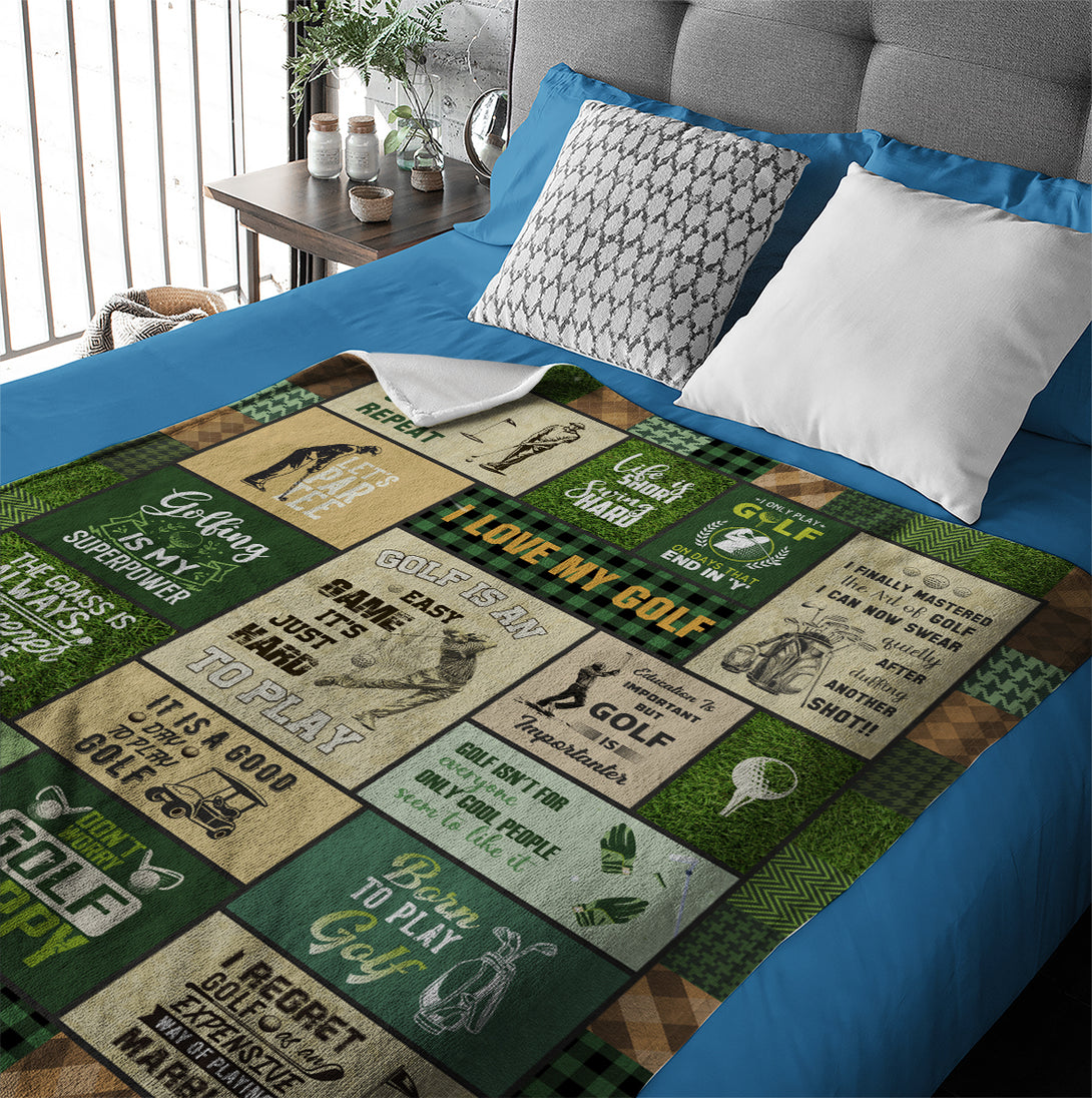 Golf Throw Blanket, Golf Gifts for Men, Retirement Gift - Custamazegifts.com 