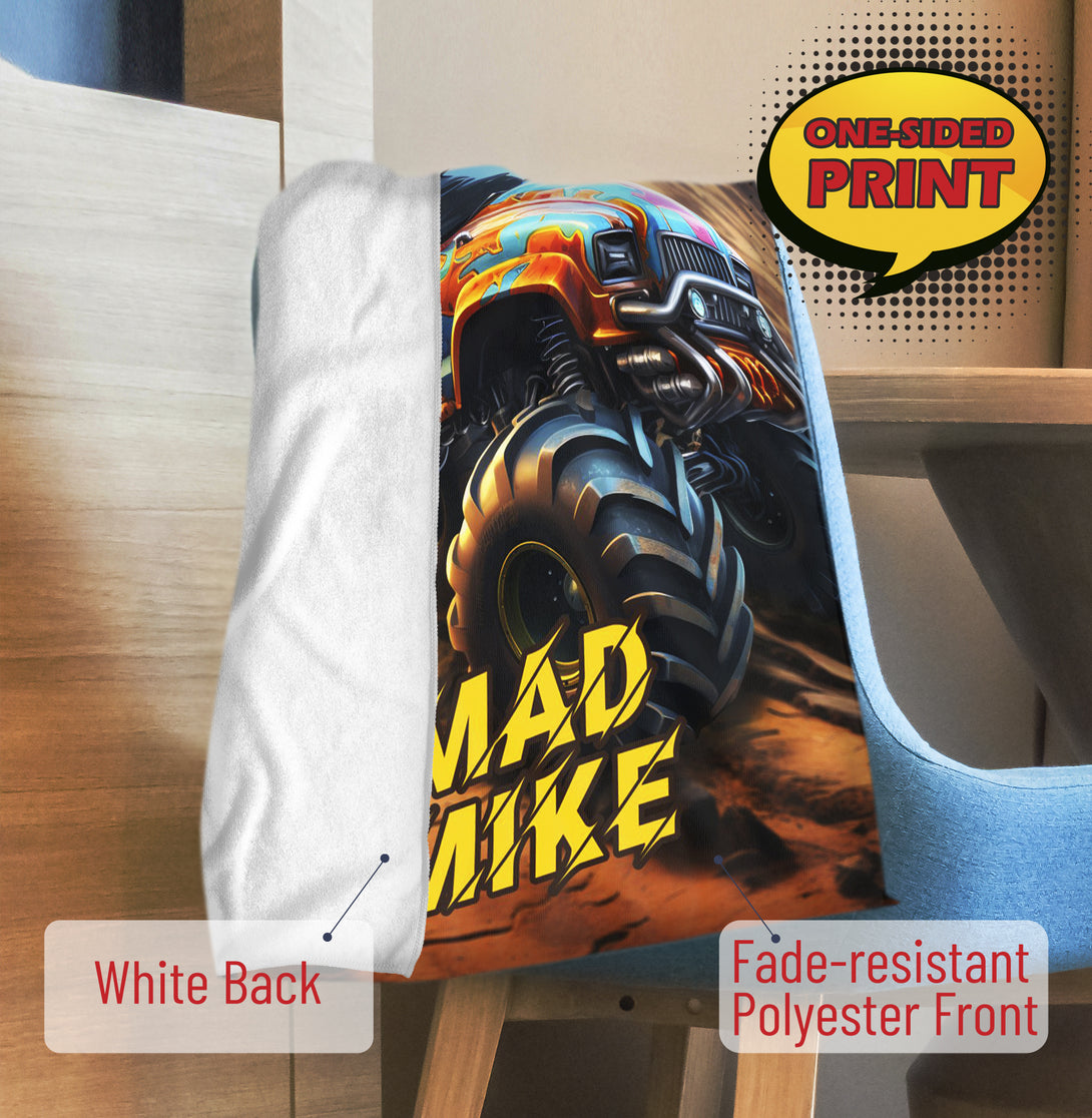 Custom Beach Towel Monster Truck Boy Face Beach Towel Gifts for Him - Custamazegifts.com 