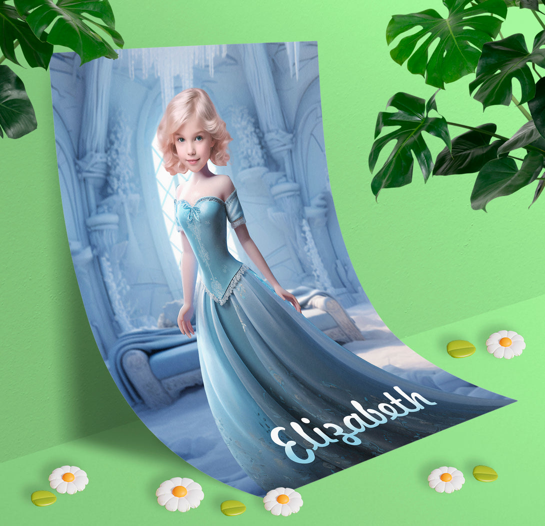 Princess Custom Photo Poster, Elsa Frozen Digital Portrait - Custamazegifts.com 