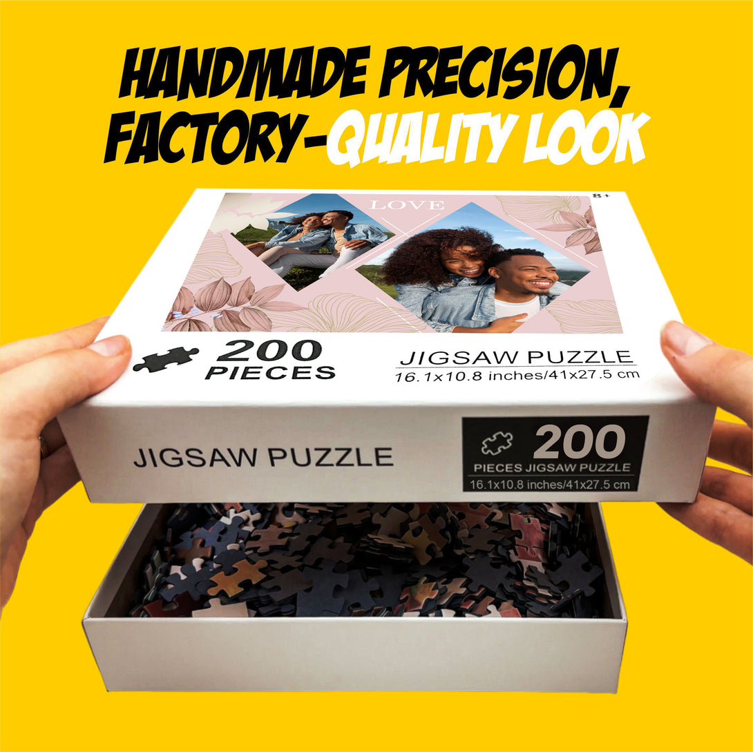 Your Photos On Puzzle Collage, Custom Game Puzzle 200 300 500 1000 Piece - Custamazegifts.com 