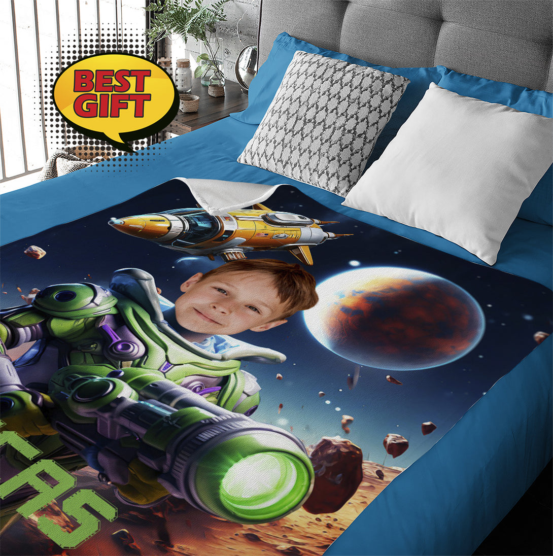 Boys Photo Blanket Buzz Lightyear, Bed Room Kidsroom Blanket - Custamazegifts.com 