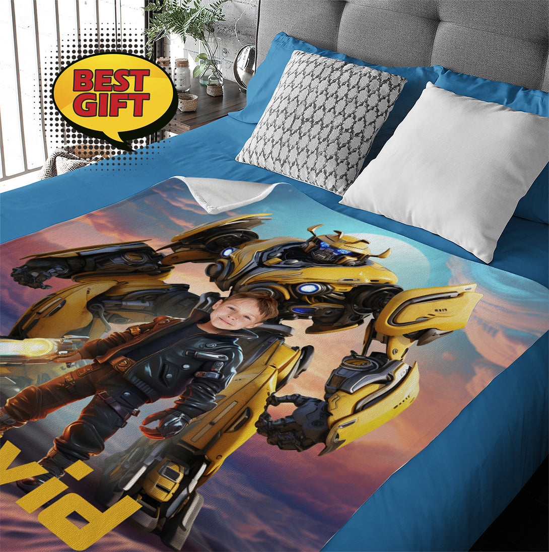 Transformers Child Custom Blanke, Autobot Boys Photo Blanket - Custamazegifts.com 