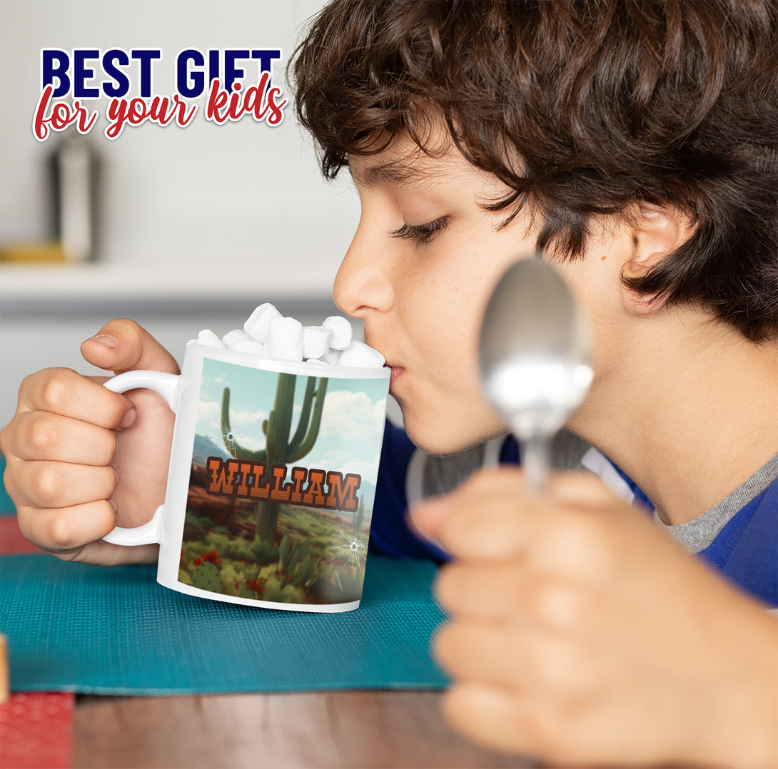 Western Boys Custom Mug, Personalized Mug for Kids - Custamazegifts.com 