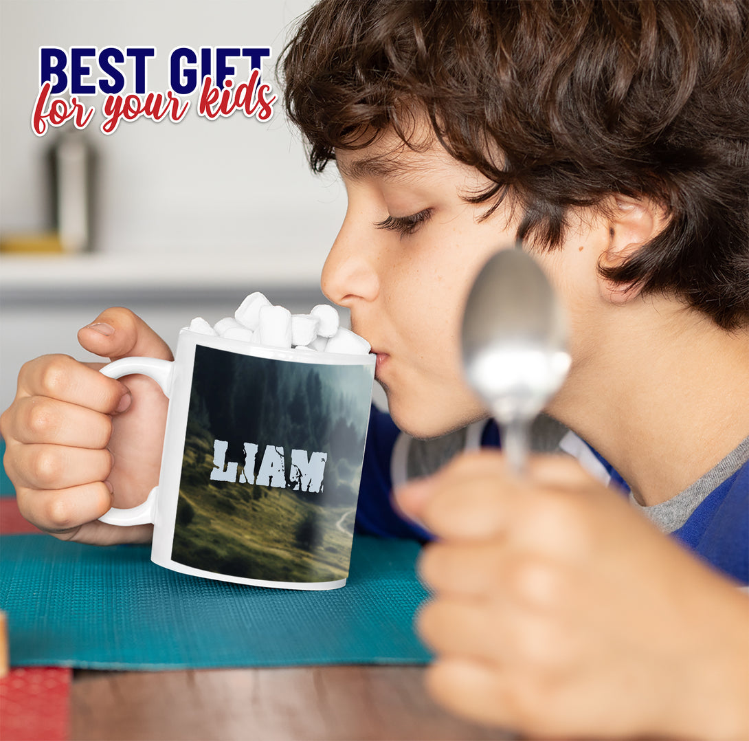 Gift for Animal Lover, Child Riding Bear Boys Custom Mug Photo - Custamazegifts.com 