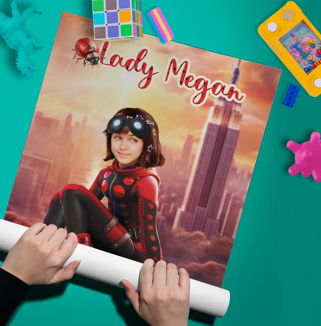 Picture Poster Miraculous Ladybug, Custom Kid Portrait Marinette - Custamazegifts.com 