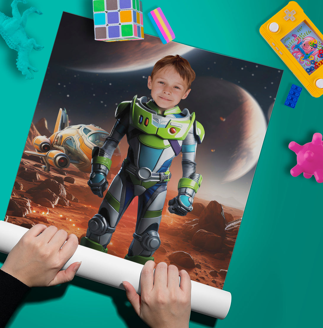 Toy Story Custom Poster Buzz Lightyear Kids Digital Portrait - Custamazegifts.com 