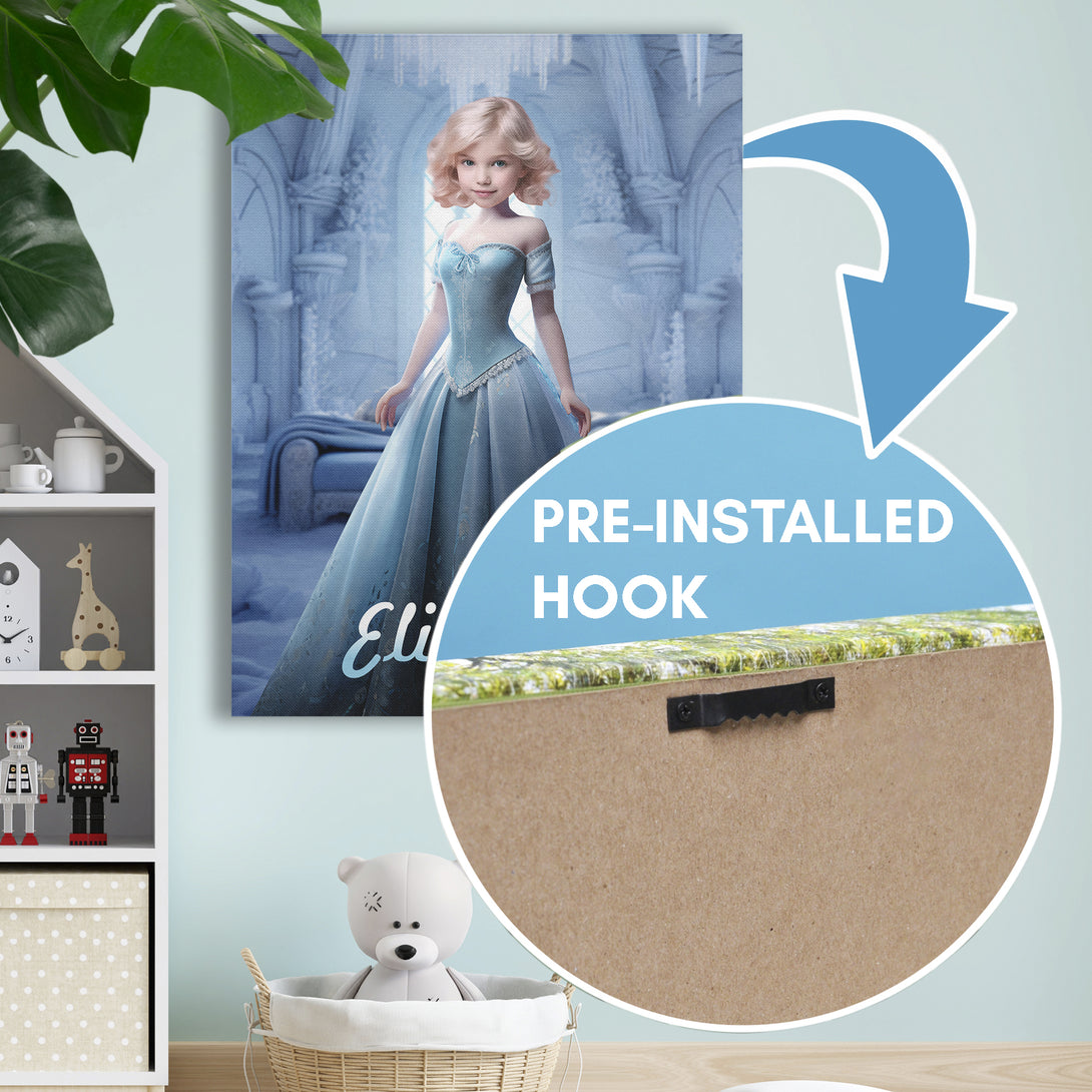 Print Customizable Canvas Elsa Girl Gift, Frozen Princesses Portrait From Photo - Custamazegifts.com 