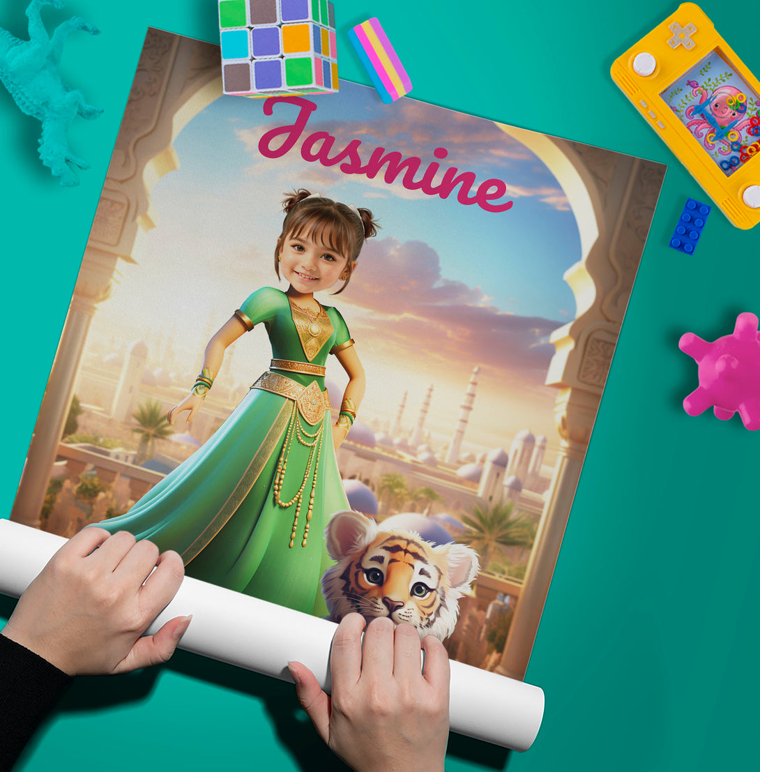 Custom Jasmine Gifts Print Poster Wall Art Aladdin Gift Girl - Custamazegifts.com 