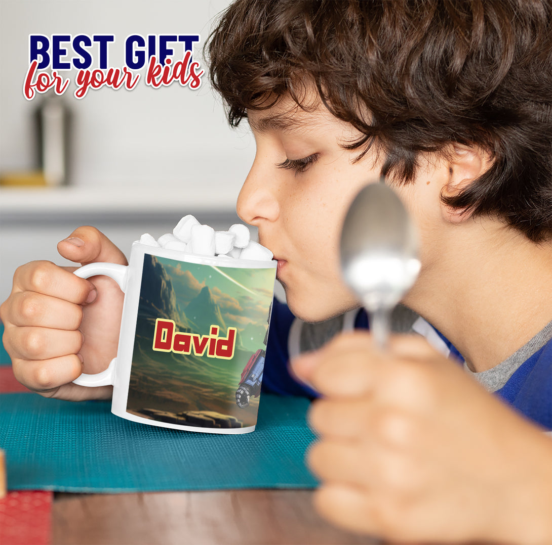 Custom Kids Mug, Boys Special Transformers Gifts Mug with Photo - Custamazegifts.com 