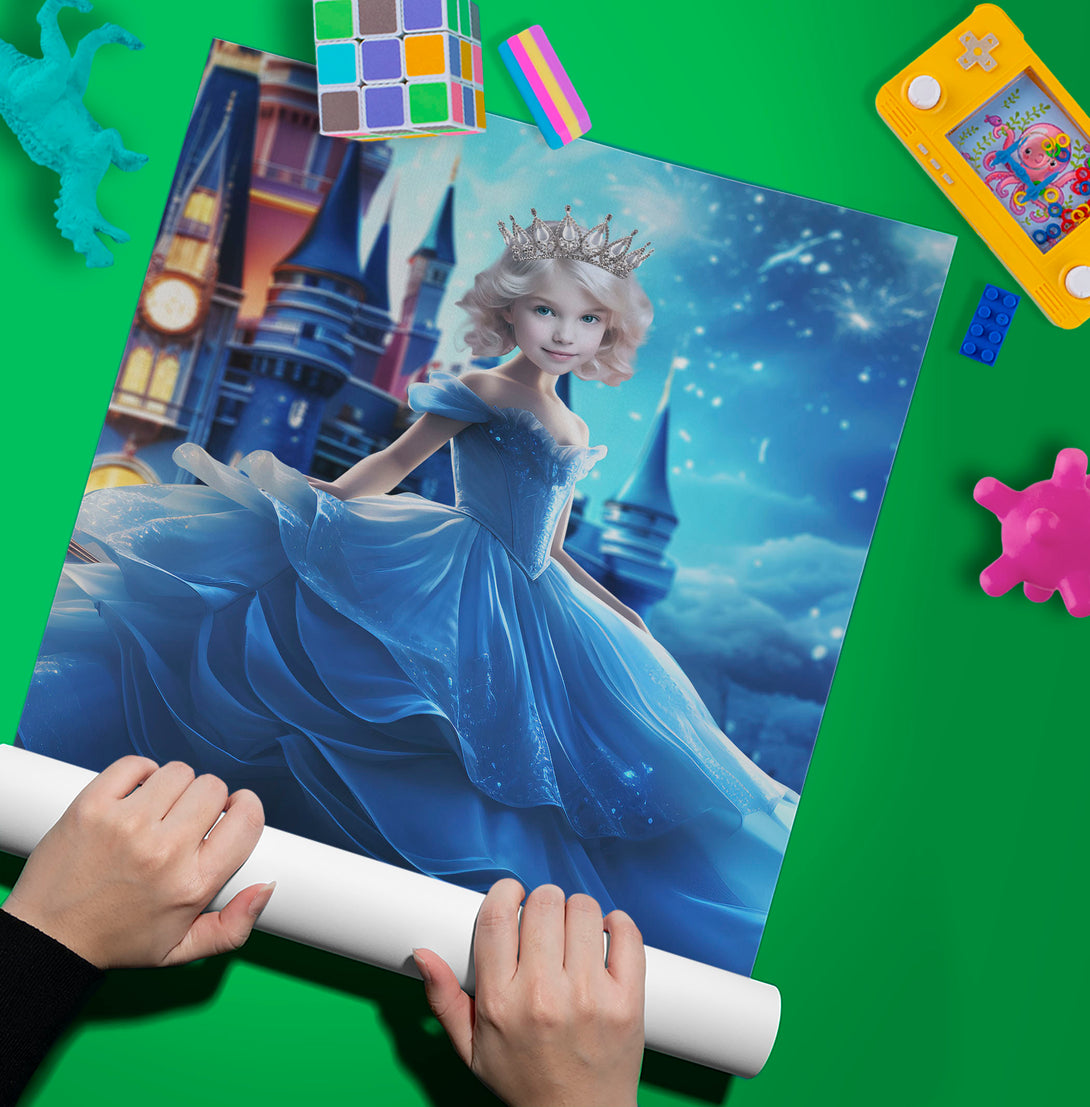 Cinderella Princess Poster Digital Photo, Magic Kingdom Custom Portrait - Custamazegifts.com 