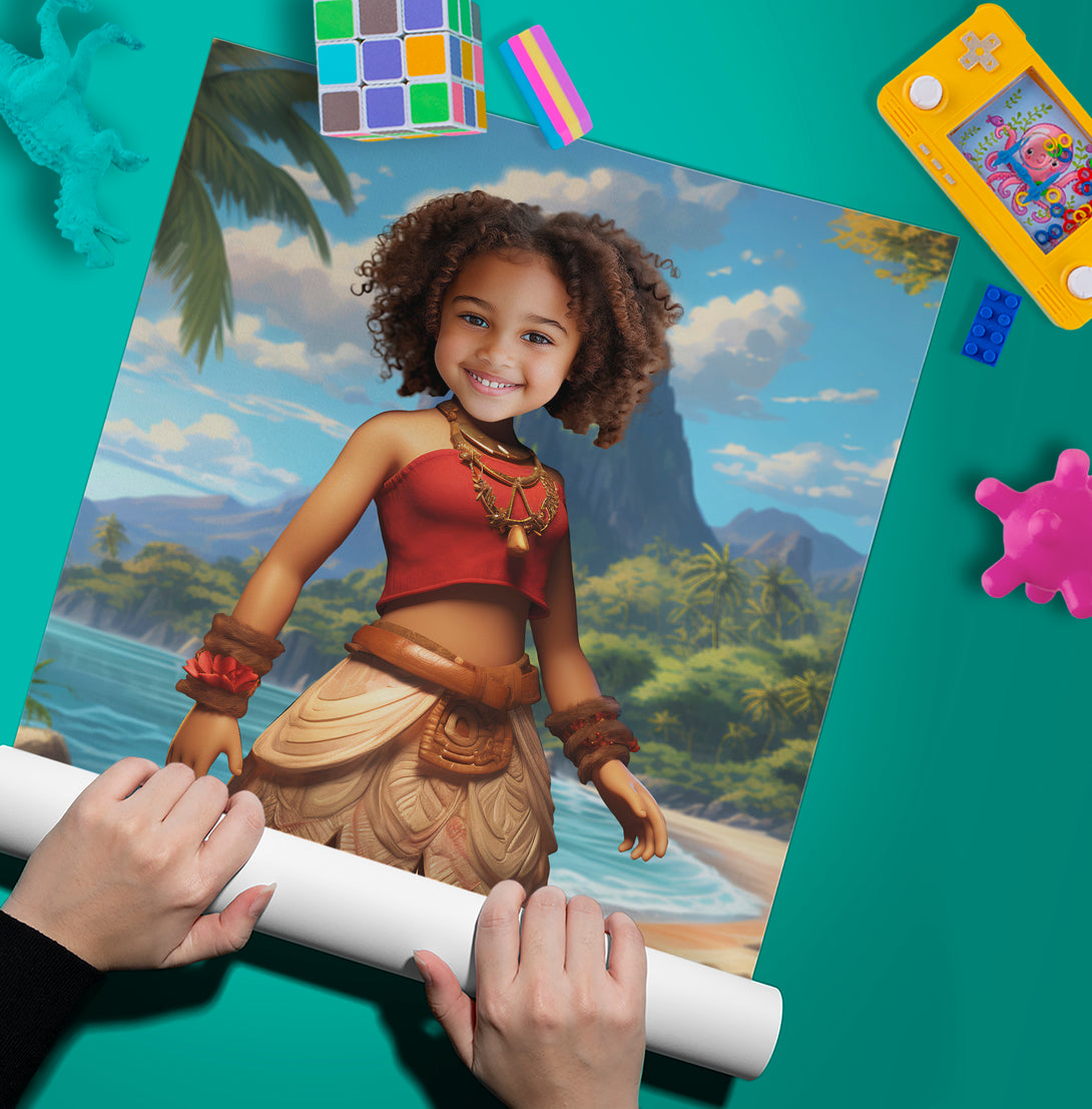 Personalized Poster Custom Prints Kids Moana Princess - Custamazegifts.com 