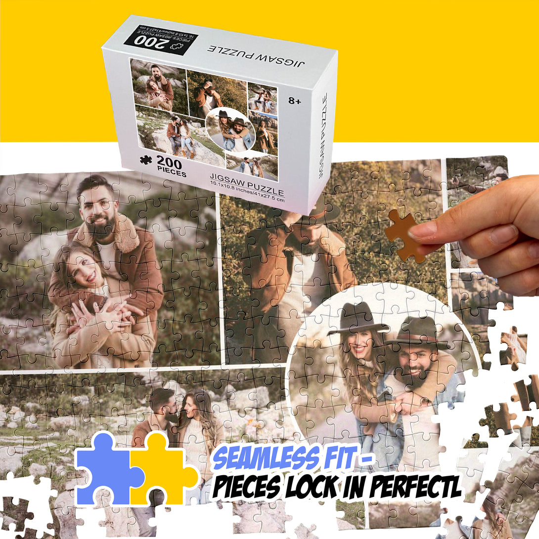 Custom Puzzle Collage, Add 7 Pictures, Photo Jigsaw Puzzles - Custamazegifts.com 