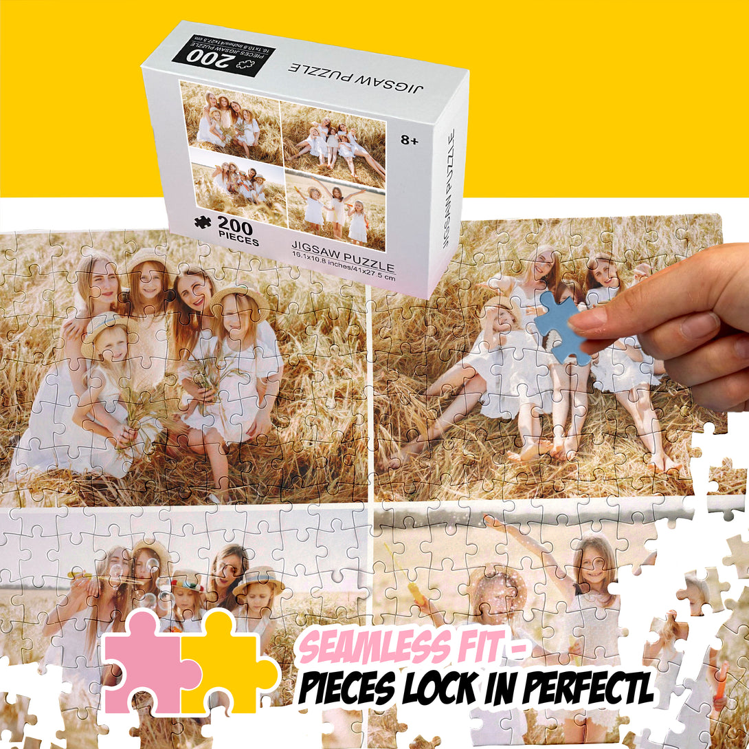 Personalized Collage four Photo Puzzle, Custom Jigsaw Puzzle - Custamazegifts.com 