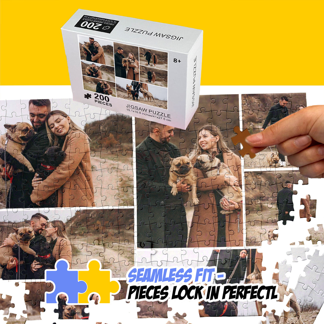 Photo Collage Puzzle, Add 7 Pictures Custom Jgsaw for Adults - Custamazegifts.com 