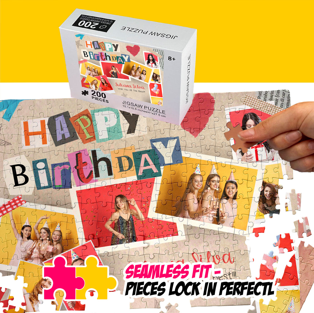 Custom Jigsaw Puzzle Collage for Birthday, Personalized Photo Gift - Custamazegifts.com 