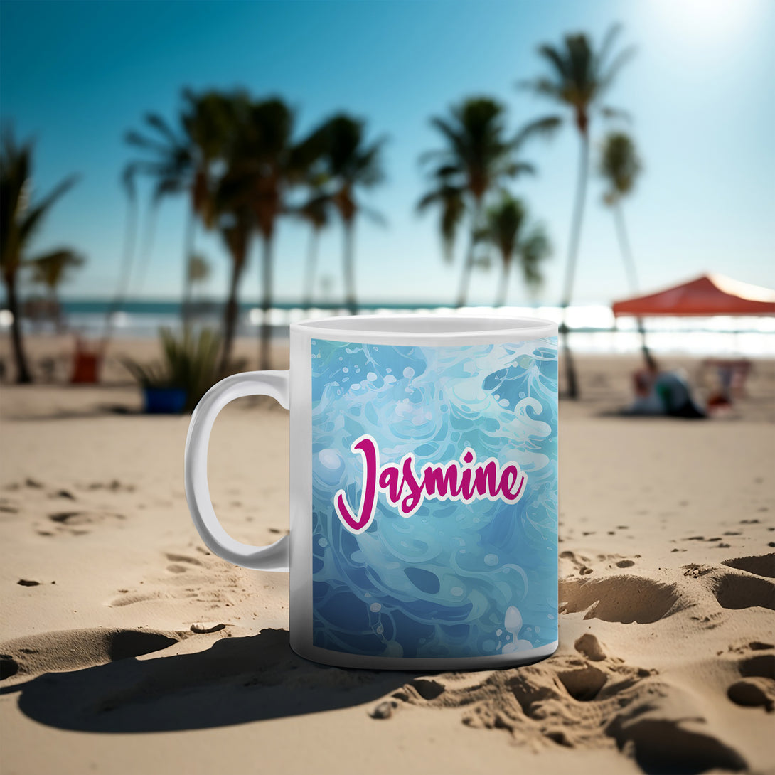 Personalized Girl in the Pool Mug for Her, Photo Kids Party Favor - Custamazegifts.com 