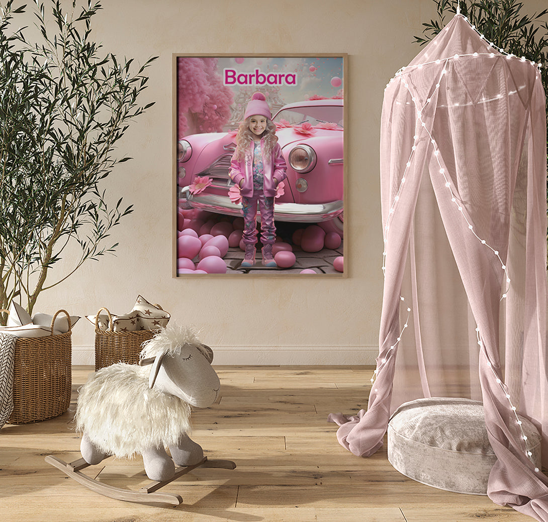 Personalized Barbie Girl Poster, Barbie Custom Photo Gift - Custamazegifts.com 