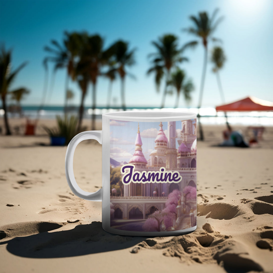 Princess Jasmine Personalized Mug for Kids, Girls Custom Mug Cartoon - Custamazegifts.com 