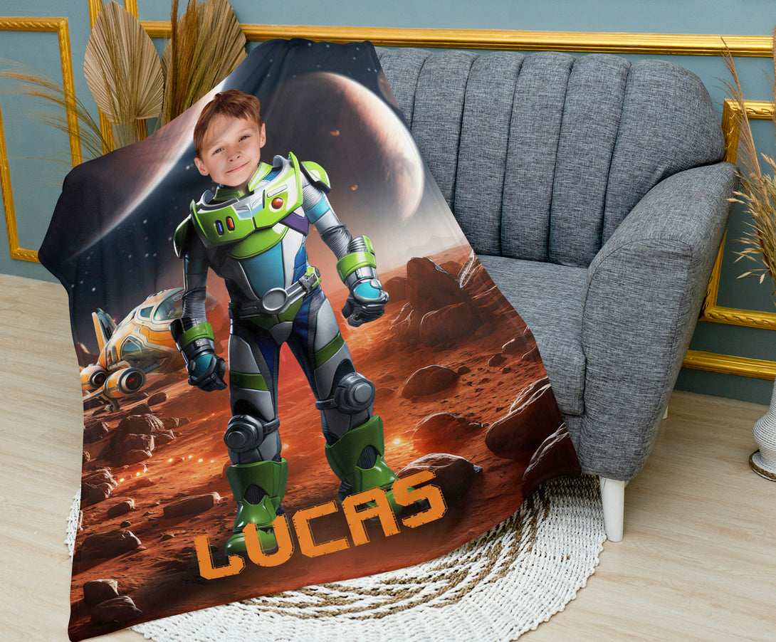 Boys Photo Blanket Buzz Lightyear, Bed Room Kidsroom Blanket - Custamazegifts.com 