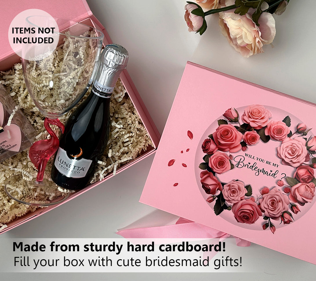 Pink Gift Box, Be My Bridesmaid Proposal Boxes for Gifts - Custamazegifts.com 