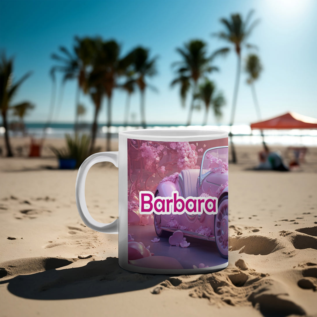 Barbie Girl Name Mug for Little Girl, Birthday Photo Surprise for Her - Custamazegifts.com 