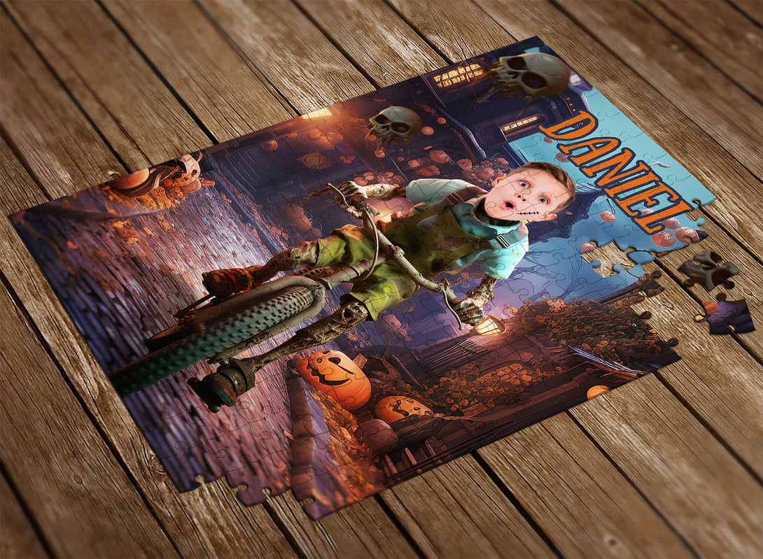 Kids Face on Puzzle Boys Personalized Zombie Photo Gifts - Custamazegifts.com 