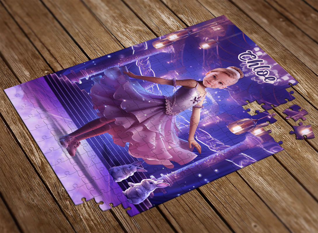 Custom Game Puzzle Personalized Ballerina Gift, Face Photo Puzzle - Custamazegifts.com 