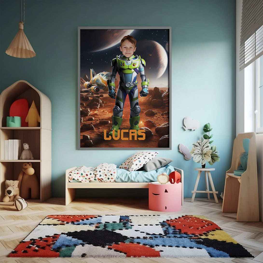 Toy Story Custom Poster Buzz Lightyear Kids Digital Portrait - Custamazegifts.com 