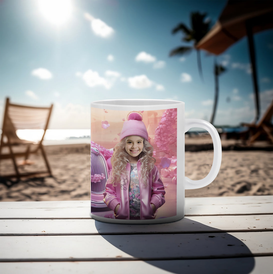 Barbie Girl Name Mug for Little Girl, Birthday Photo Surprise for Her - Custamazegifts.com 