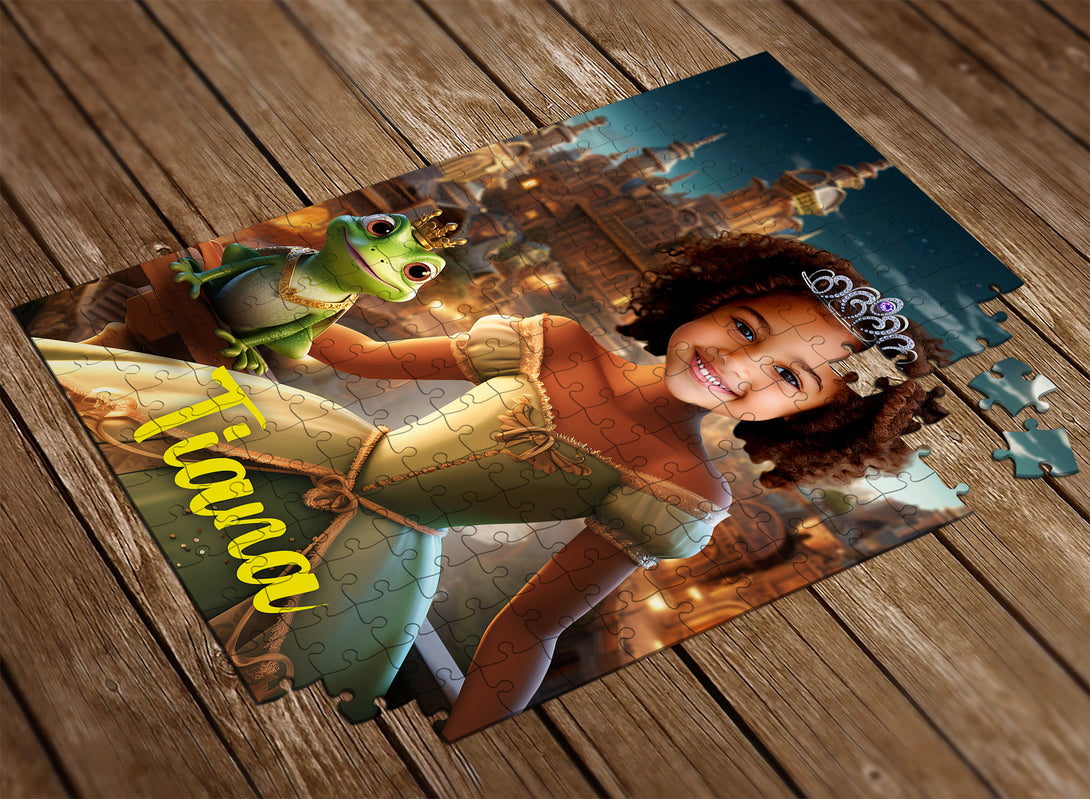 Kids Puzzle Princess Tiana, Girls Custom Photo Puzzle - Custamazegifts.com 