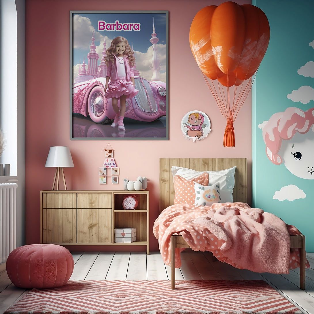 Personalized Barbie Girl Poster, Barbie Custom Photo Gift - Custamazegifts.com 