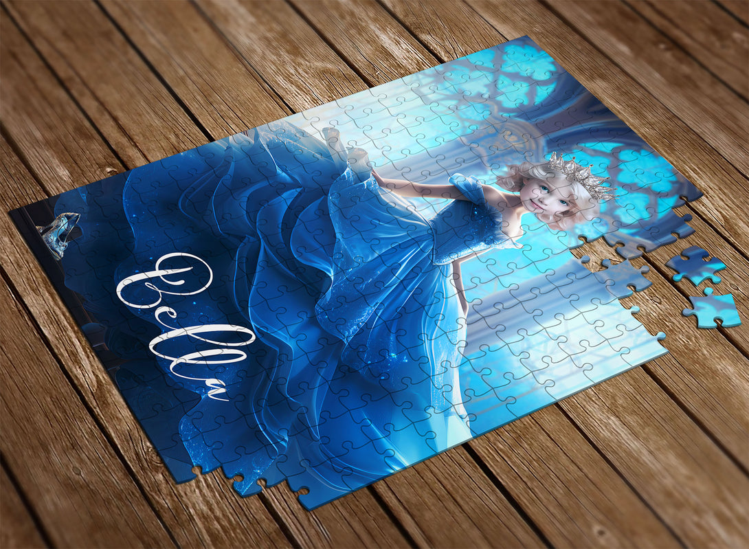 Cinderella Princess Custom Kids Puzzle for Gift, Portrait Puzzle From Photo - Custamazegifts.com 