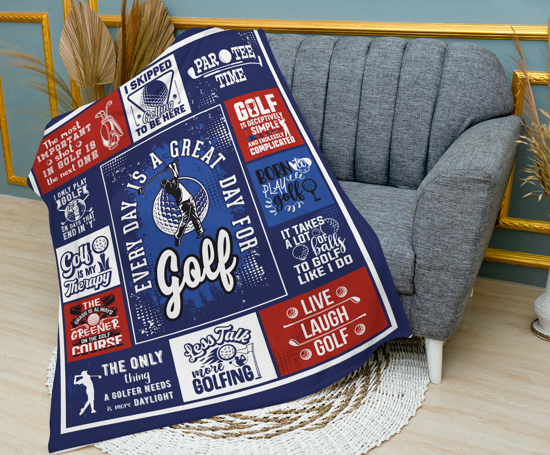 Gift for Golfer, Golf Blanket for Him, Golfing Throw Blankets - Custamazegifts.com 