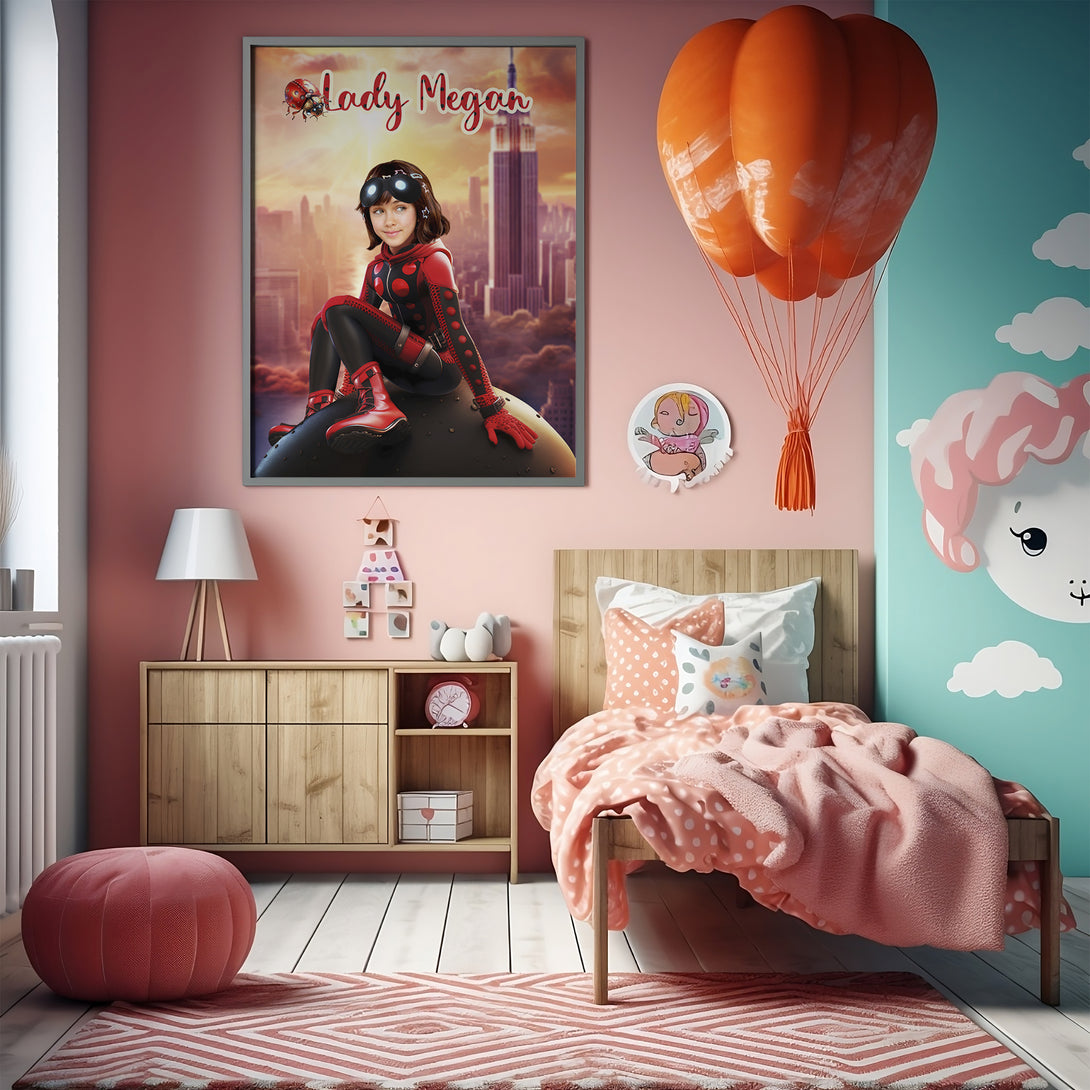 Picture Poster Miraculous Ladybug, Custom Kid Portrait Marinette - Custamazegifts.com 