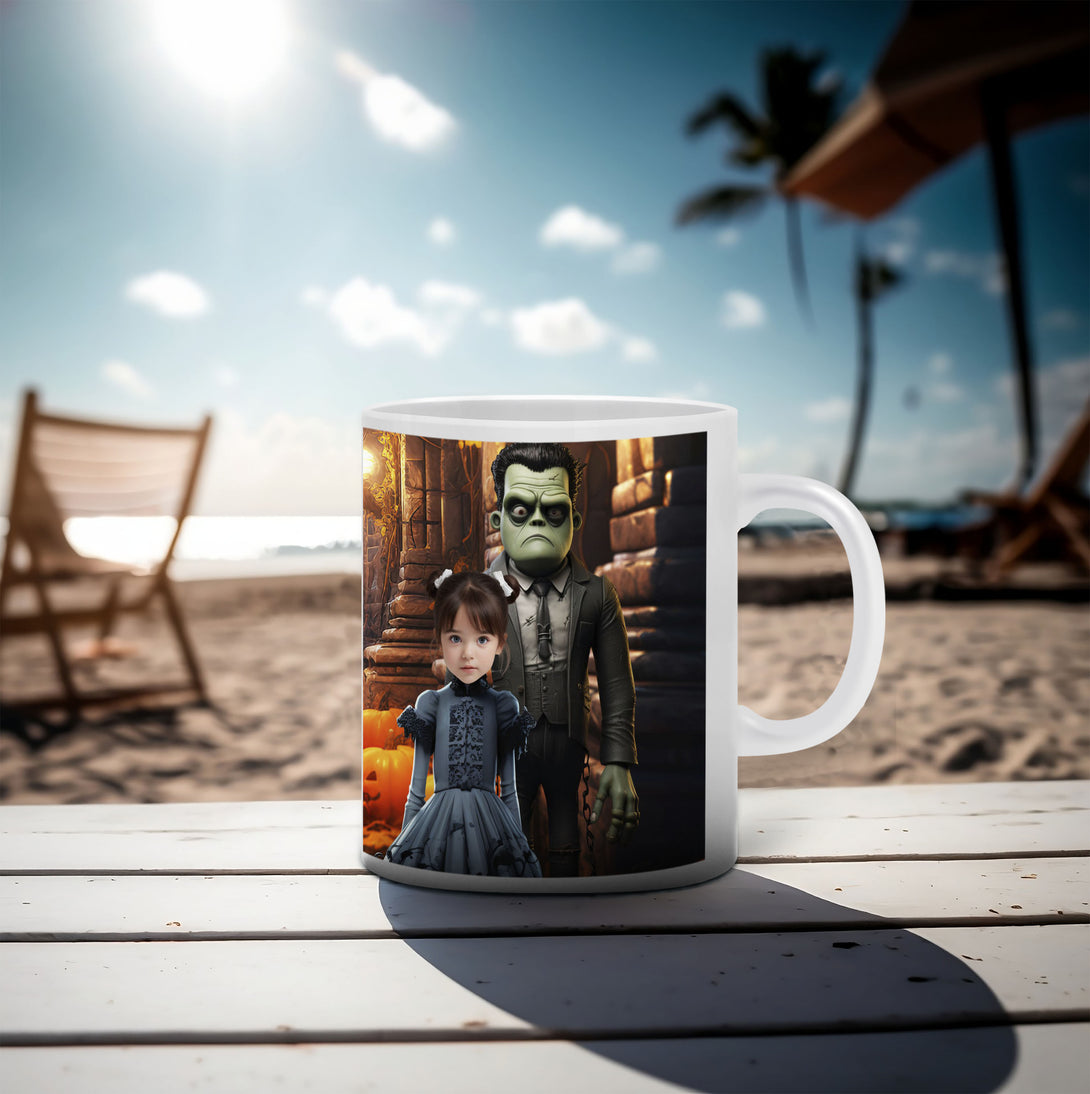 Kids Personalized Mug Custom Witch, Wednesday Photo Mug - Custamazegifts.com 