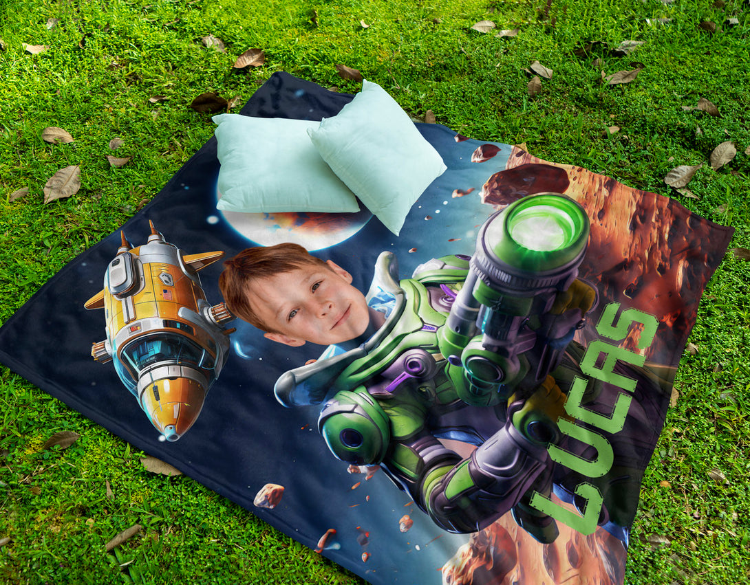 Boys Photo Blanket Buzz Lightyear, Bed Room Kidsroom Blanket - Custamazegifts.com 