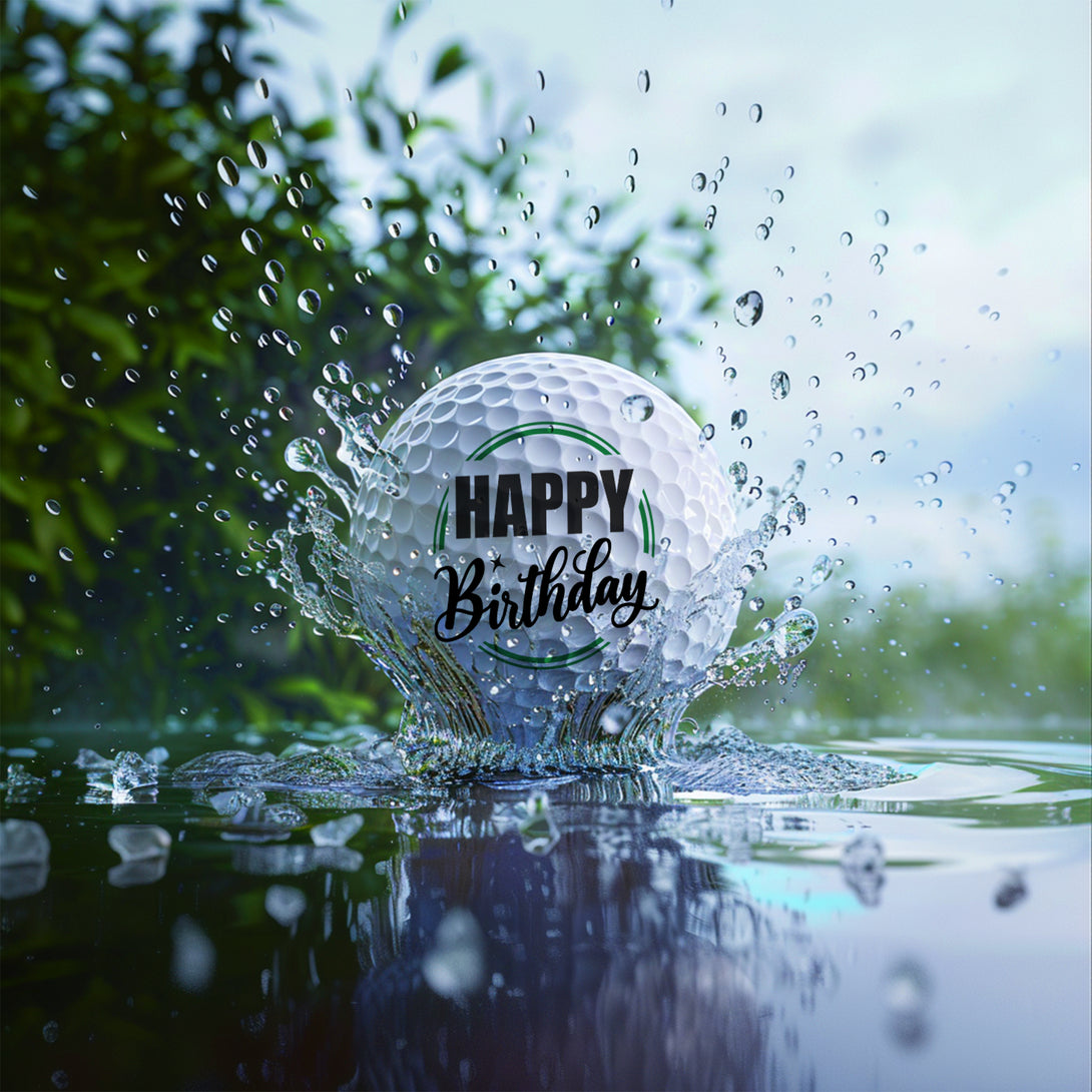 Golf Happy Birthday Gift Box, Set for Golfer Includes 3 Printed Golf Balls and 3 Tees - Custamazegifts.com 