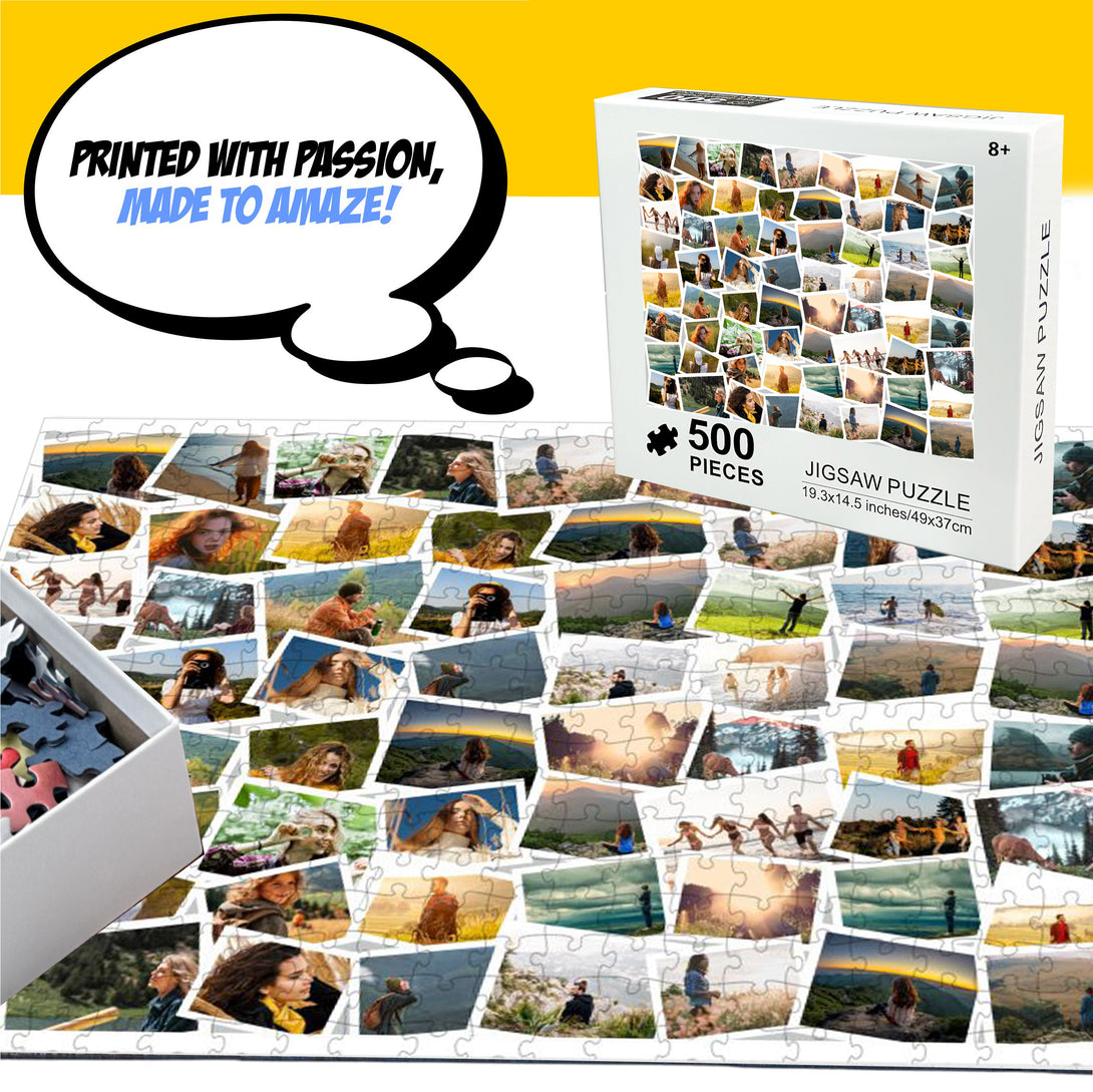 Custom Photo Jigsaw Collage Made With 65 Pictures - Custamazegifts.com 