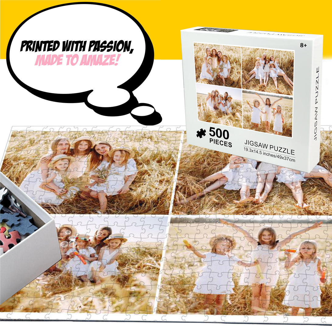 Personalized Collage four Photo Puzzle, Custom Jigsaw Puzzle - Custamazegifts.com 