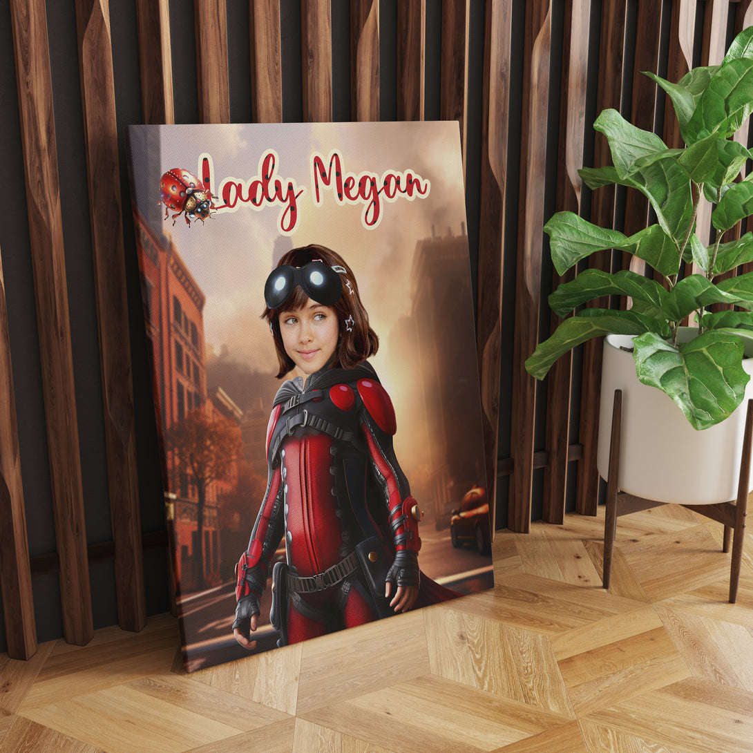 Kids Portrait Miraculous Ladybug, Girls Custom Photo Canvas - Custamazegifts.com 