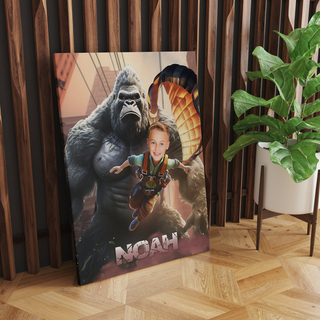 Custom Canvas Photo Printing, King Kong Kids Portrait From Photo - Custamazegifts.com 