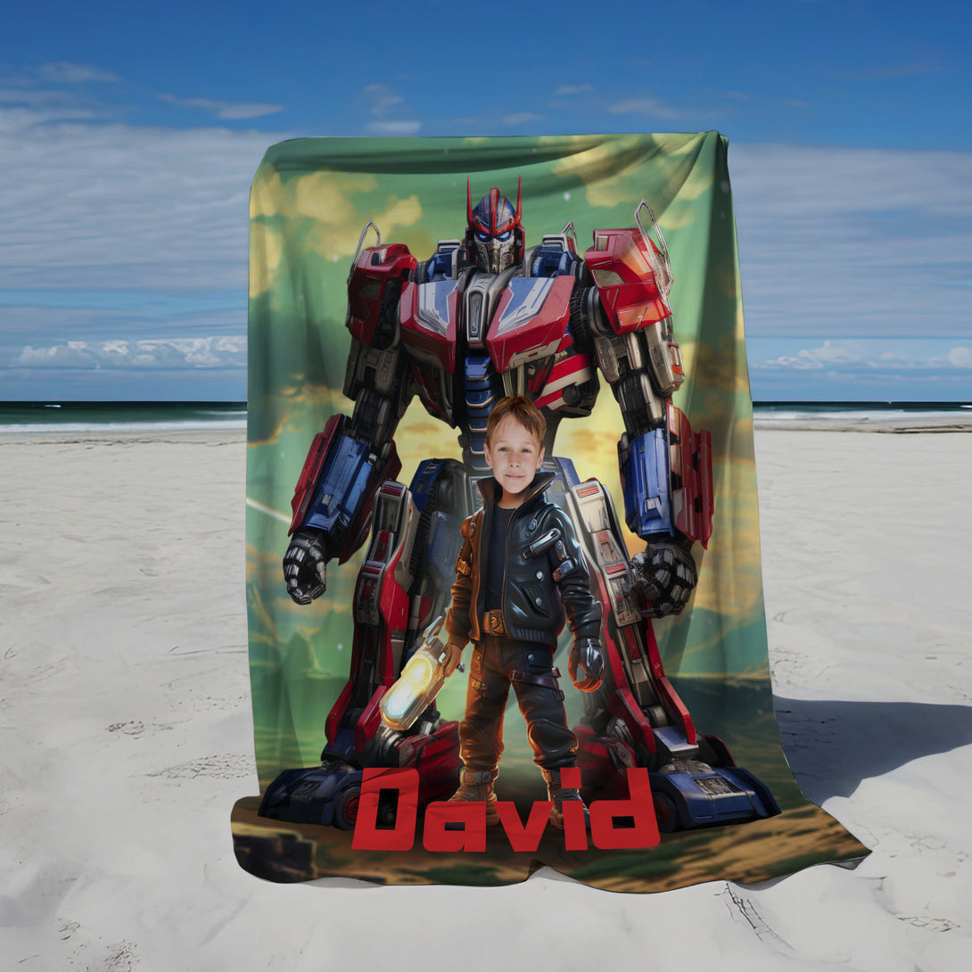 Transformers Child Custom Blanke, Autobot Boys Photo Blanket - Custamazegifts.com 