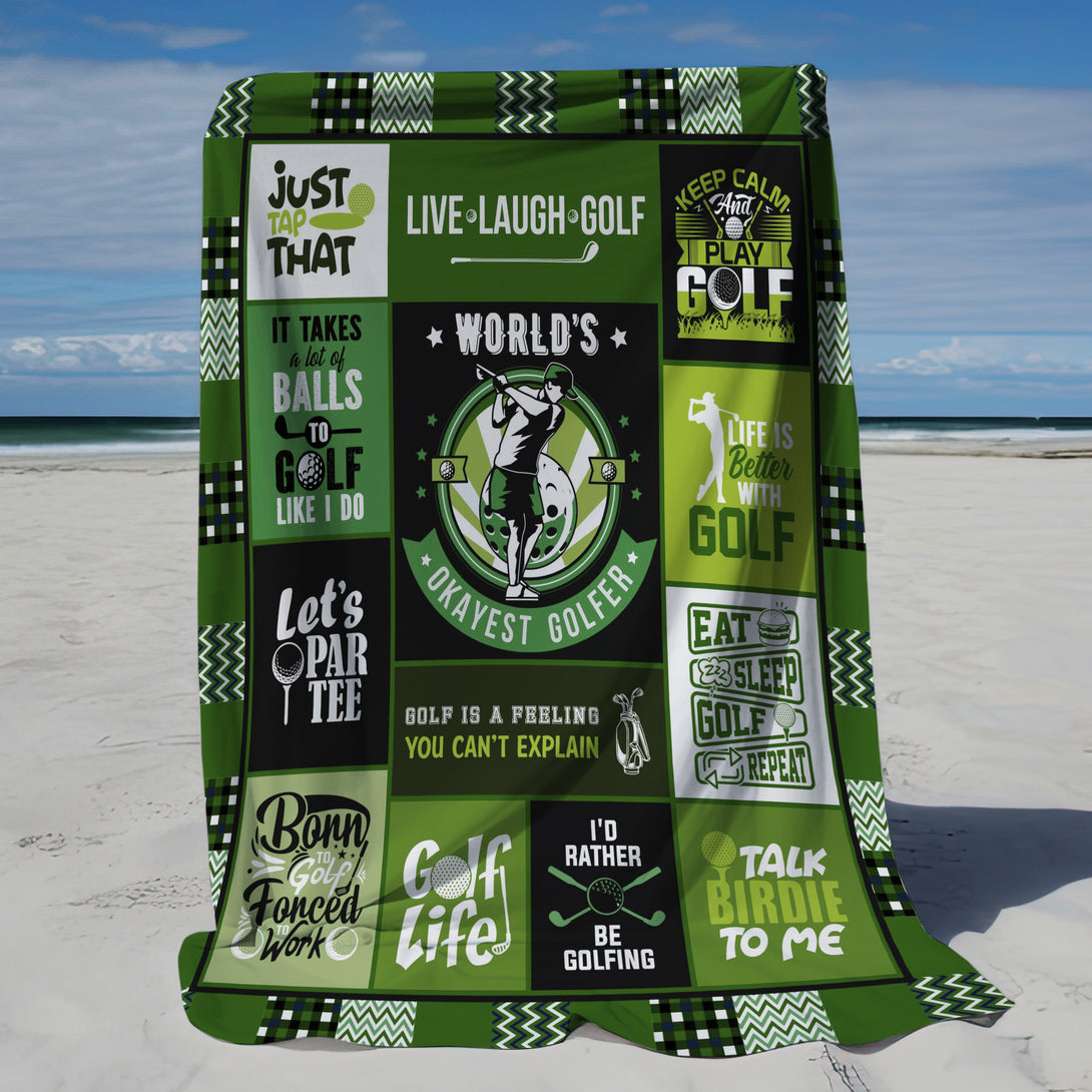 Golf Blanket Gifts for Men, Thoughtful Birthday Gift for Golfer - Custamazegifts.com 