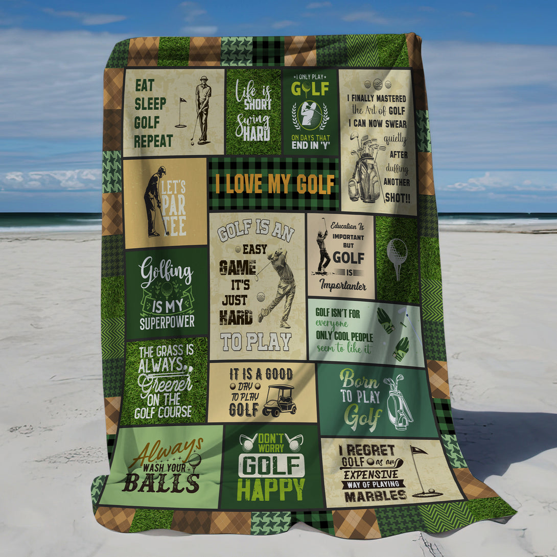 Golf Throw Blanket, Golf Gifts for Men, Retirement Gift - Custamazegifts.com 