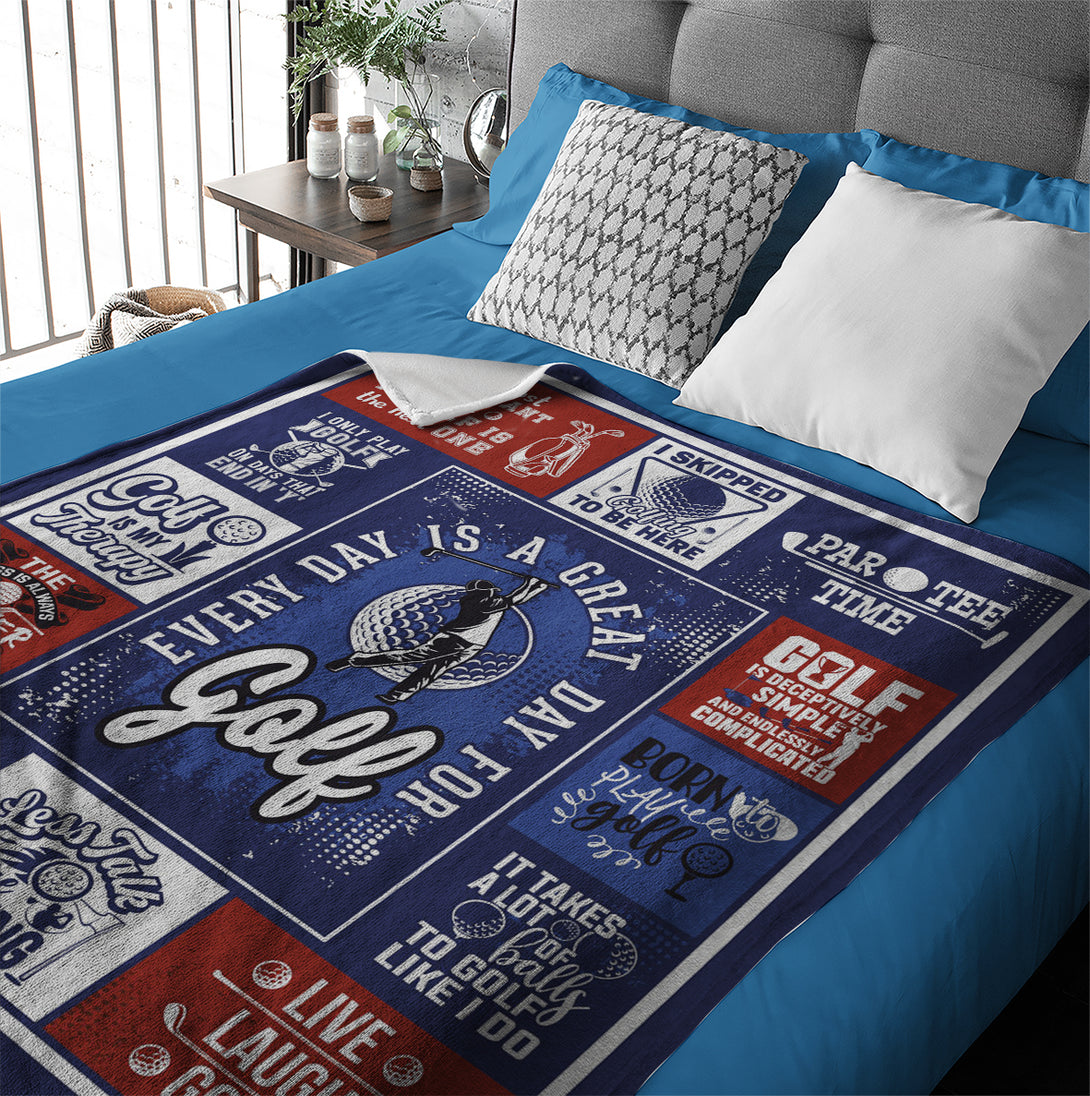 Gift for Golfer, Golf Blanket for Him, Golfing Throw Blankets - Custamazegifts.com 