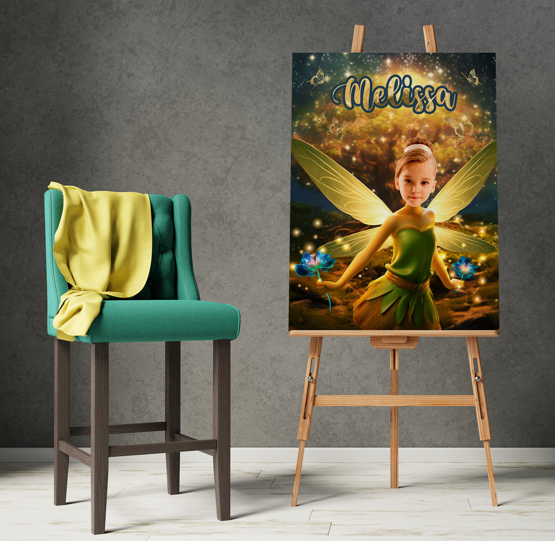 Print Customizable Canvas Tinkerbell Nerverland Kids Portrait - Custamazegifts.com 