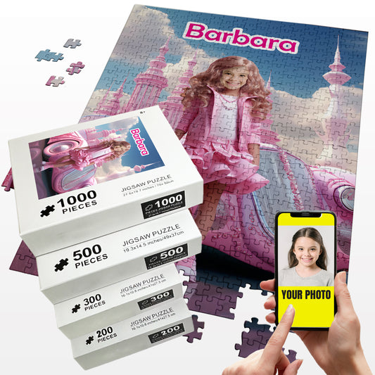 Barbie Doll Personalized Photo Puzzle, Custom Gift - Custamazegifts.com 