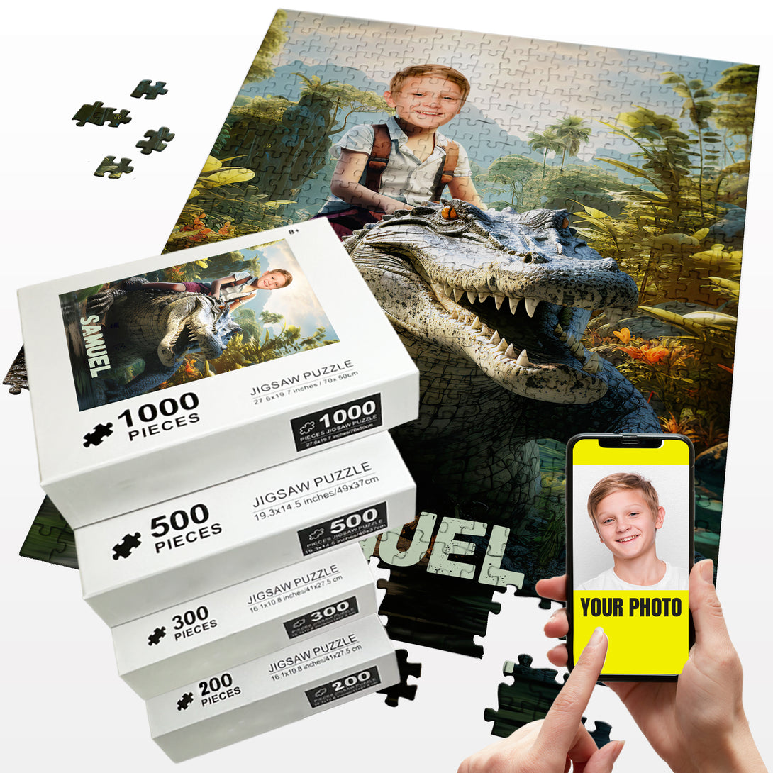 Funny Cute Crocodile, Puzzle From Photo Boys Toy Gift - Custamazegifts.com 