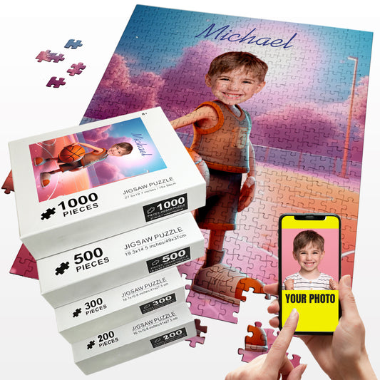 Basketball Photo Face Puzzles for Boys - Custamazegifts.com 